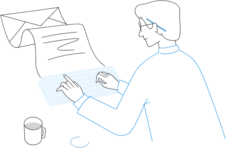 Copywriter team illustration.