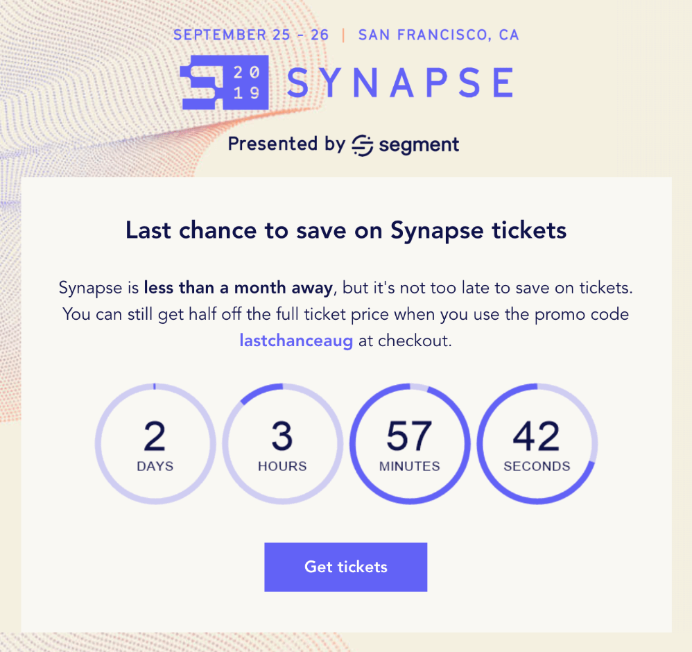 Example of a countdown timer.