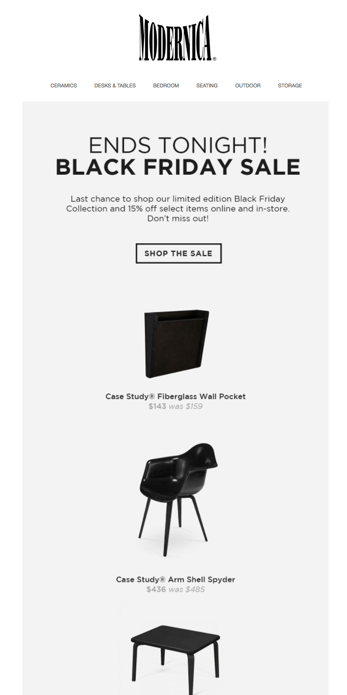 Email campaign types: promotional email by Modernica