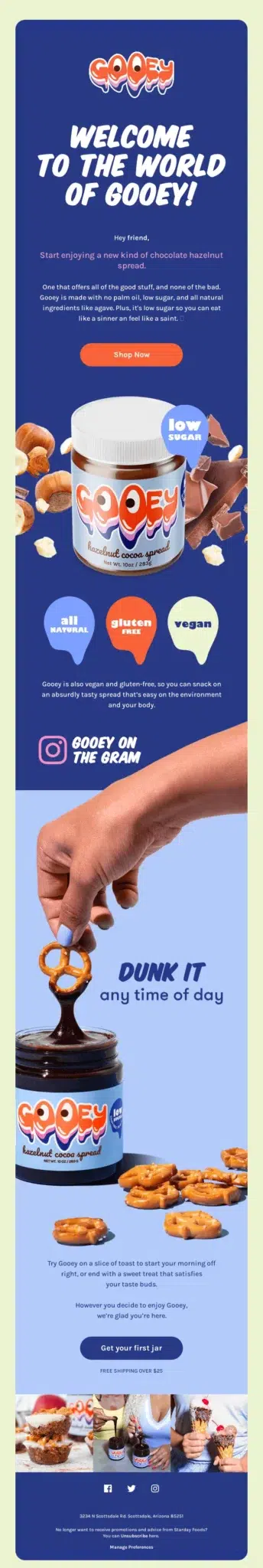 A welcome email drip campaign.