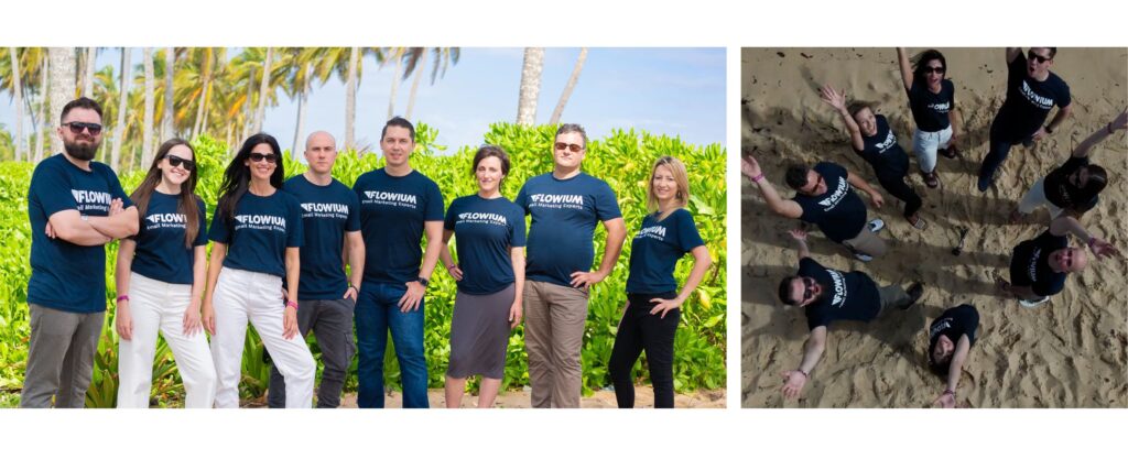 A collage of Flowium's team photos.