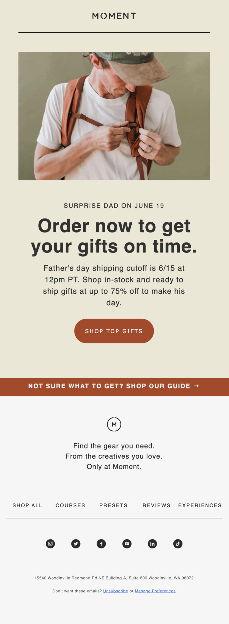 Moment Father Day Email Example 2