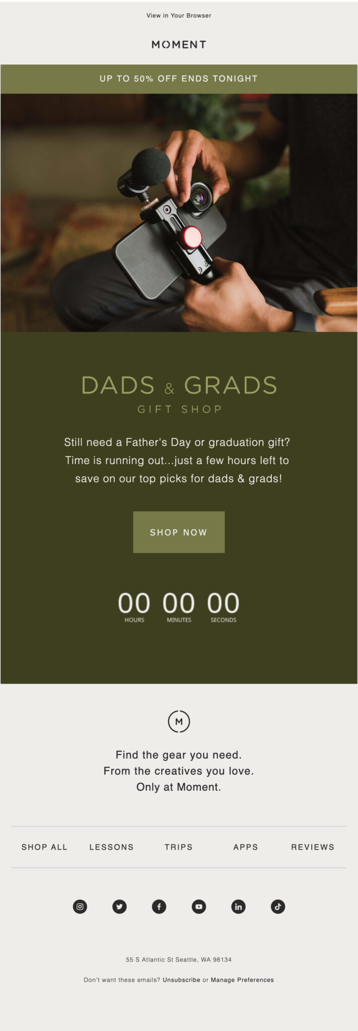 Moment Father Day Email Example 3