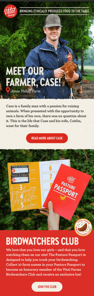 Email design for National Farmers Market Week.