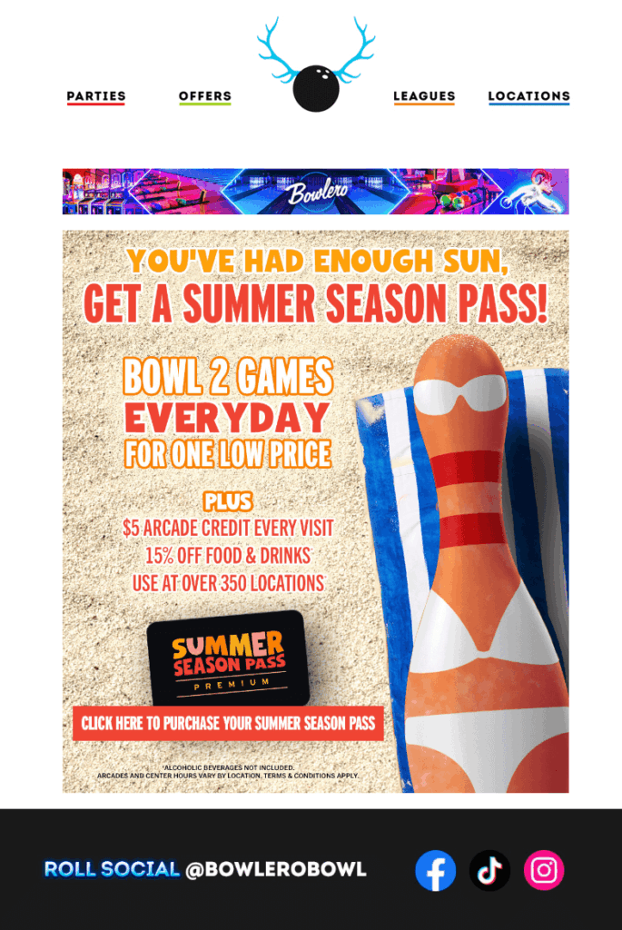 National Bowling Day email.