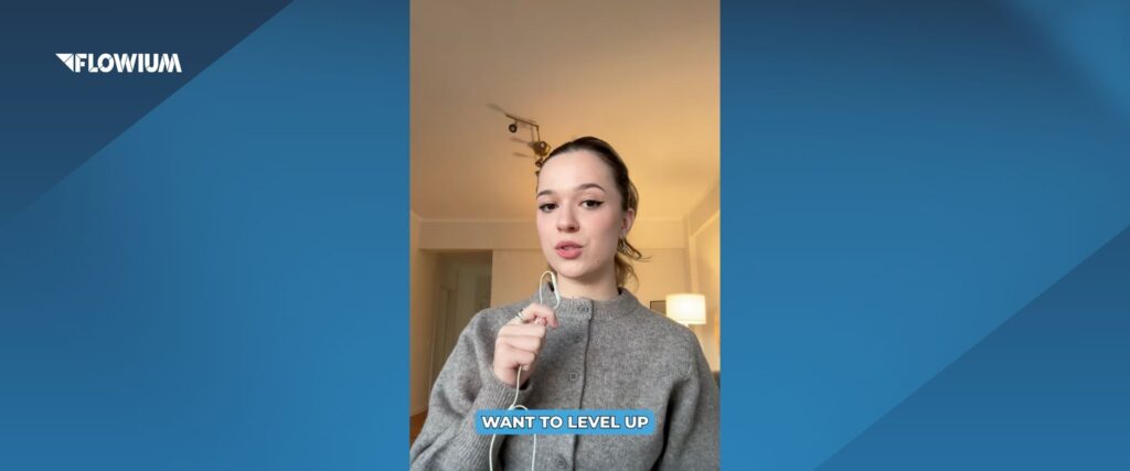 Liana Horbova with blue background.