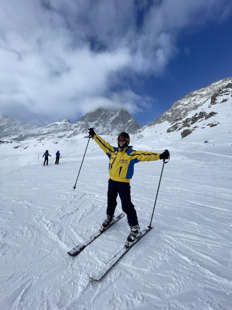 Liana Horbova's hobby is skiing in the winter.