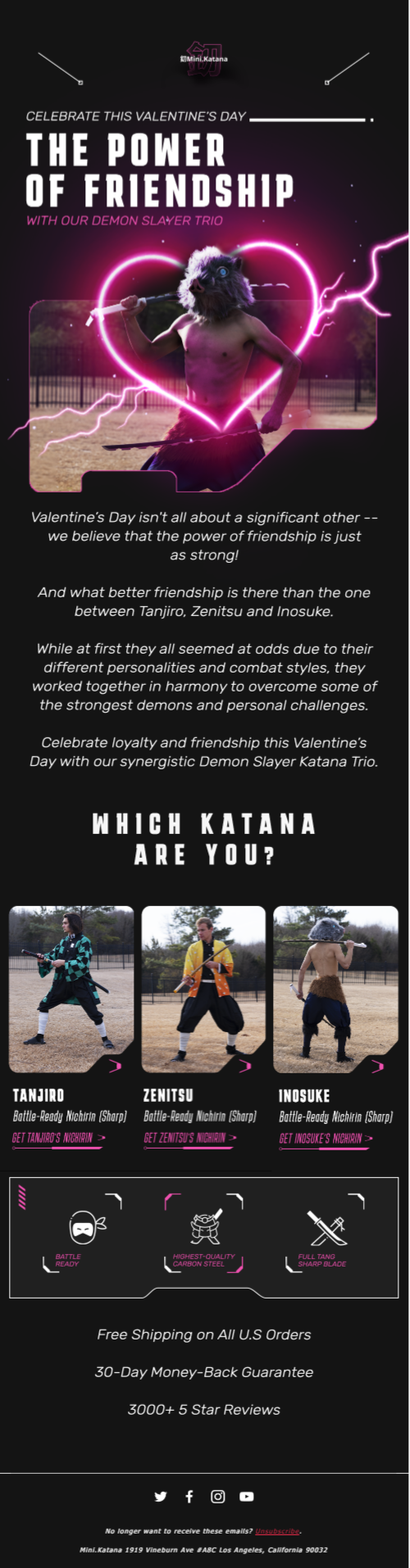 A vibrant email showcasing unique gifts celebrating the power of friendship, featuring colorful designs and heartfelt messages.