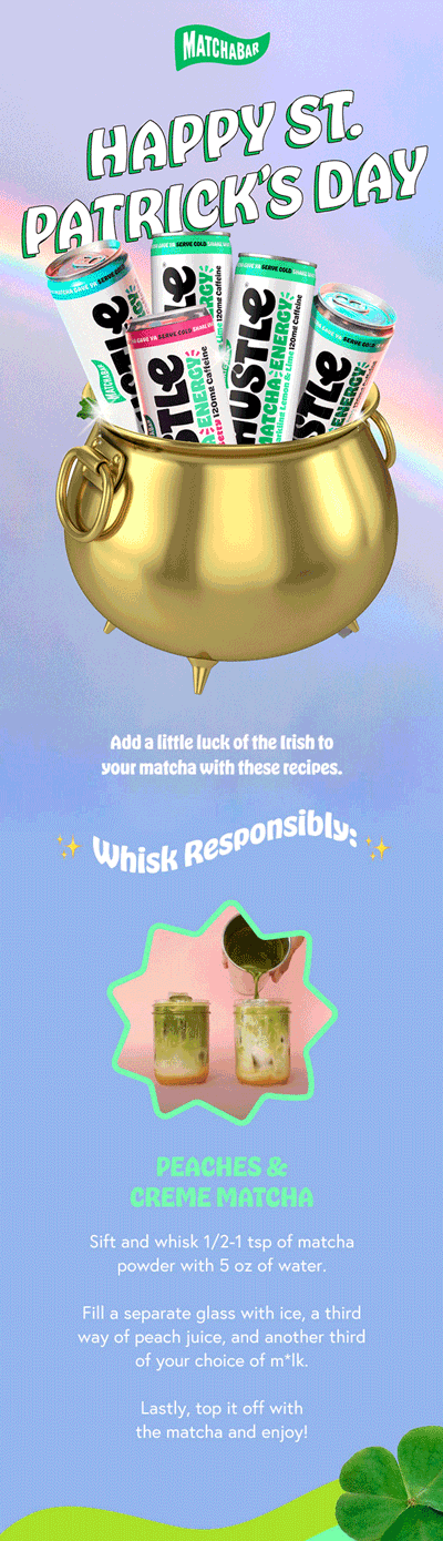 Email design for St. Patrick's Day.