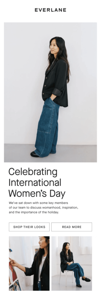 Email example for Celebrating International Women's Day.