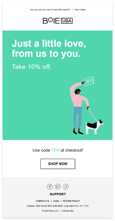 Cart and browse abandonment campaigns for BOIE.