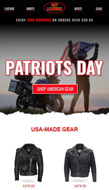 Patriot day example email design.