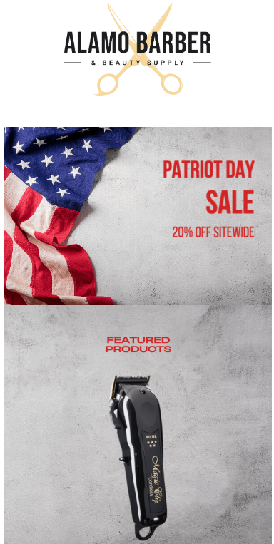 Patriot day example email design.