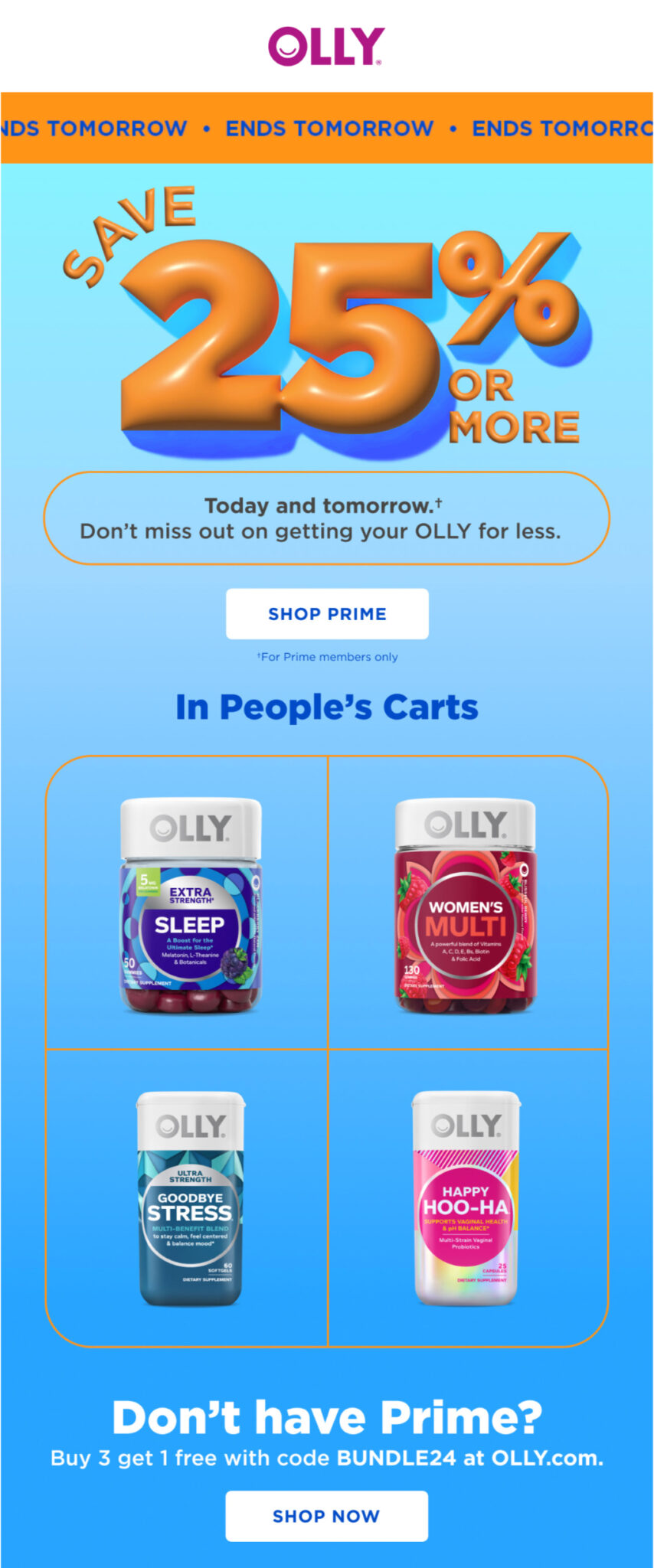 Prime day email by olly.