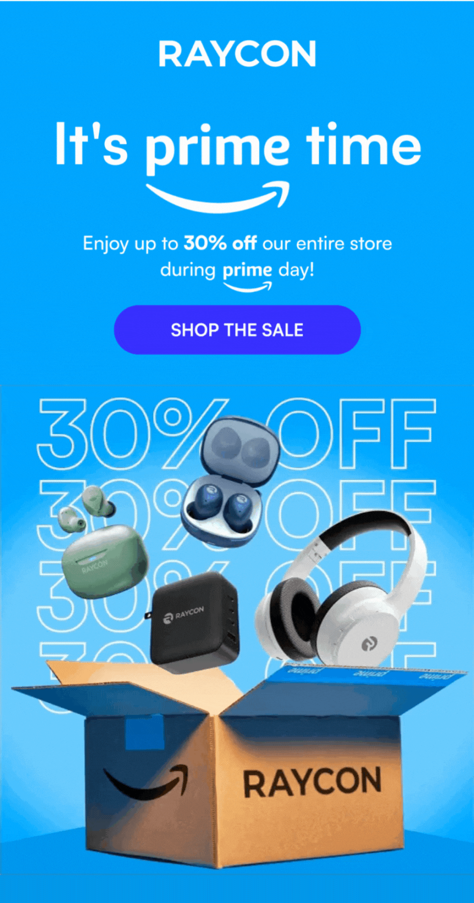 Prime day email by Raycon.