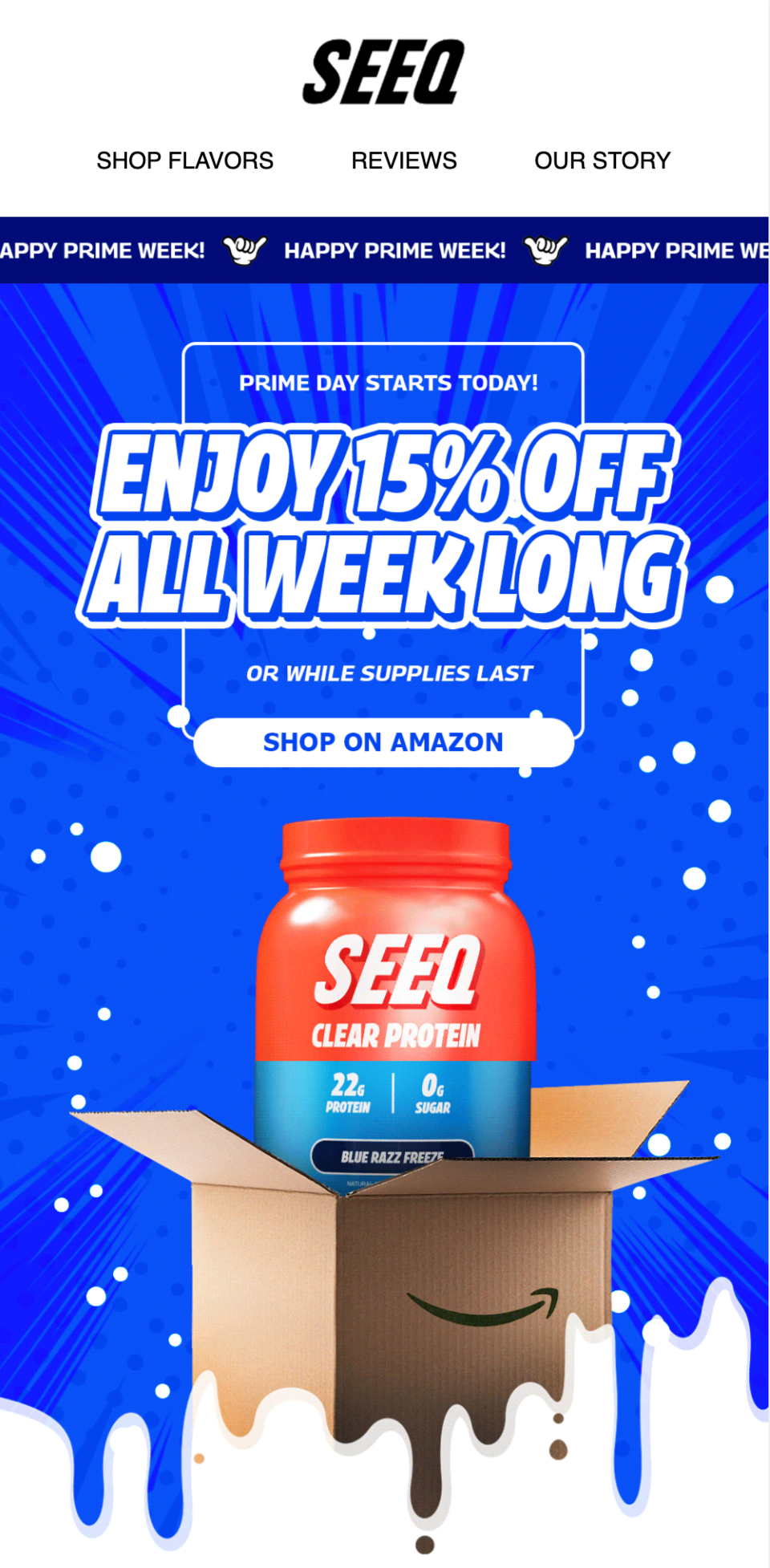 Prime day email by Seeq.