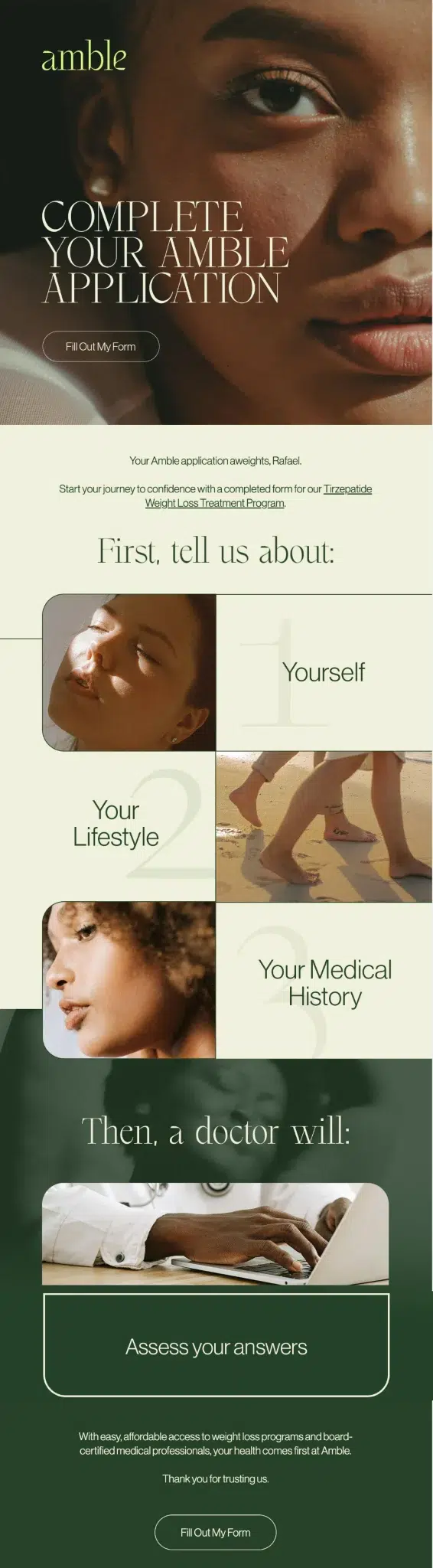 Amble email for case study.