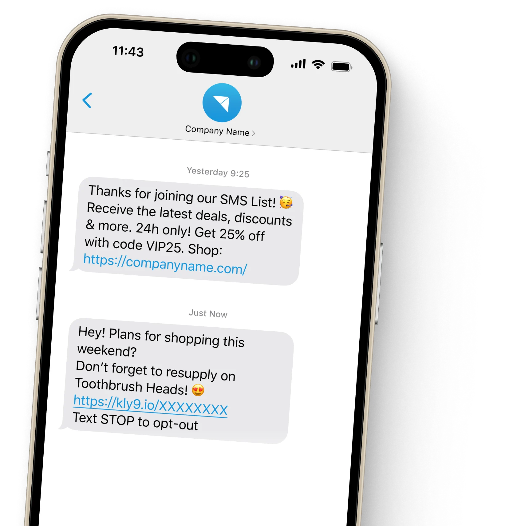 Mobile phone with sms marketing.