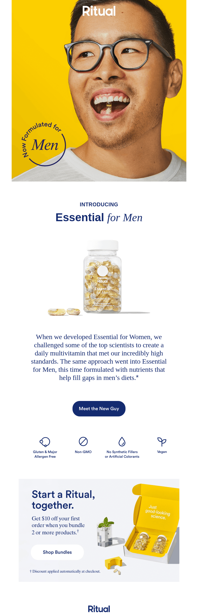 A visual representation of a man with glasses and a jar of vitamins, illustrating a focus on health.