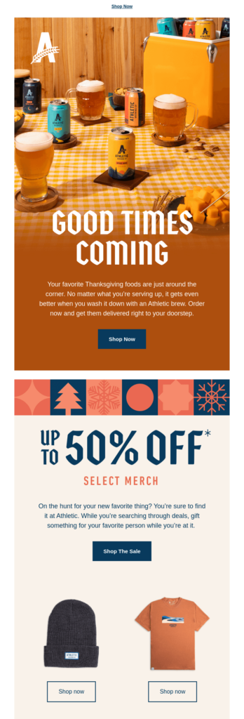 Thanksgiving email template showcasing festive designs and warm messages for celebrating good times.
