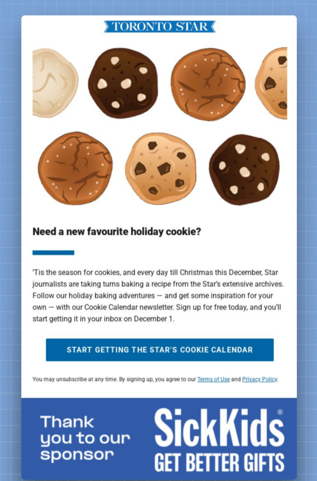 A vibrant image representing the SickKids cookie campaign, displaying an assortment of cookies aimed at raising funds for children's health.