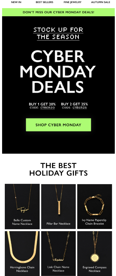 Eye-catching graphic promoting Cyber Monday deals with a call to action.