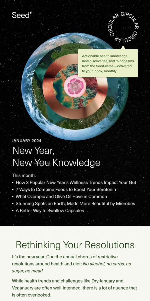 A vibrant flyer promoting New Year resolutions focused on diet and knowledge enhancement for a healthier lifestyle.