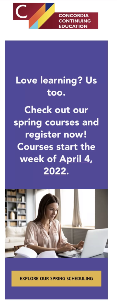 A vibrant graphic showcasing various spring courses offered on Digital Learning Day, highlighting educational opportunities.