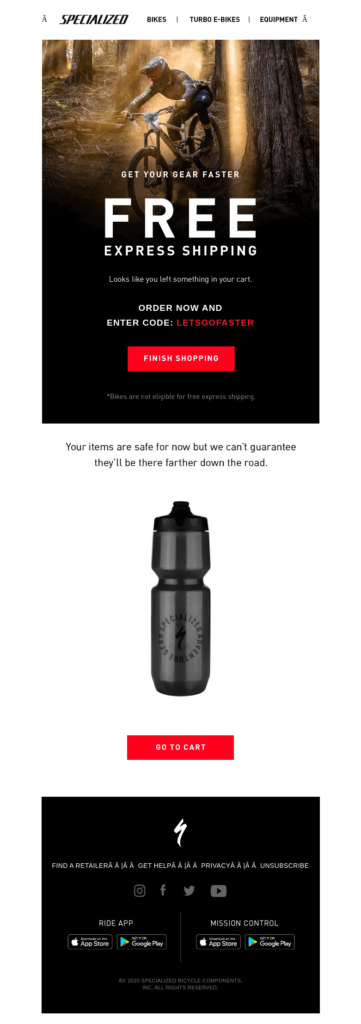 Image of the free shipping page for a new bike helmet, emphasizing the shipping details and product benefits.