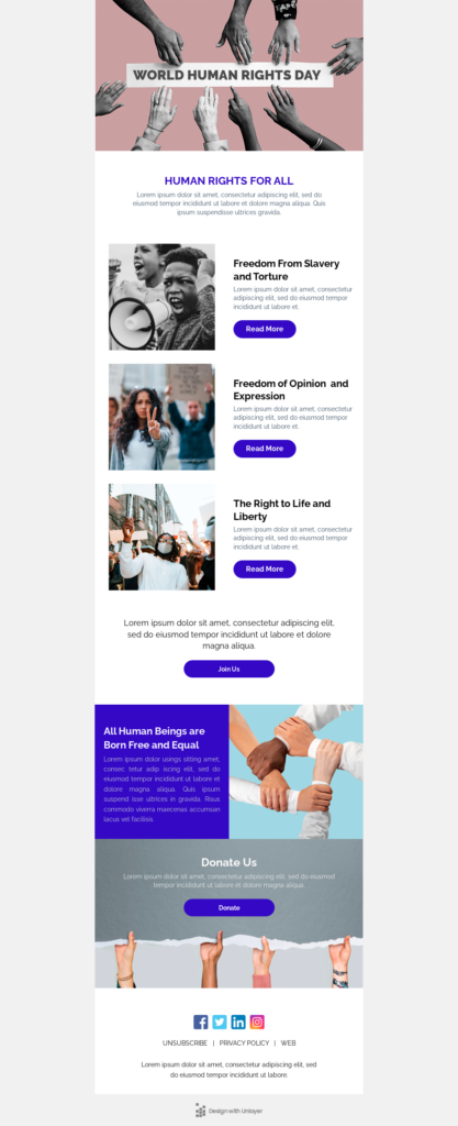 A professional email design showcasing a modern layout for a business, featuring clean lines and user-friendly navigation.