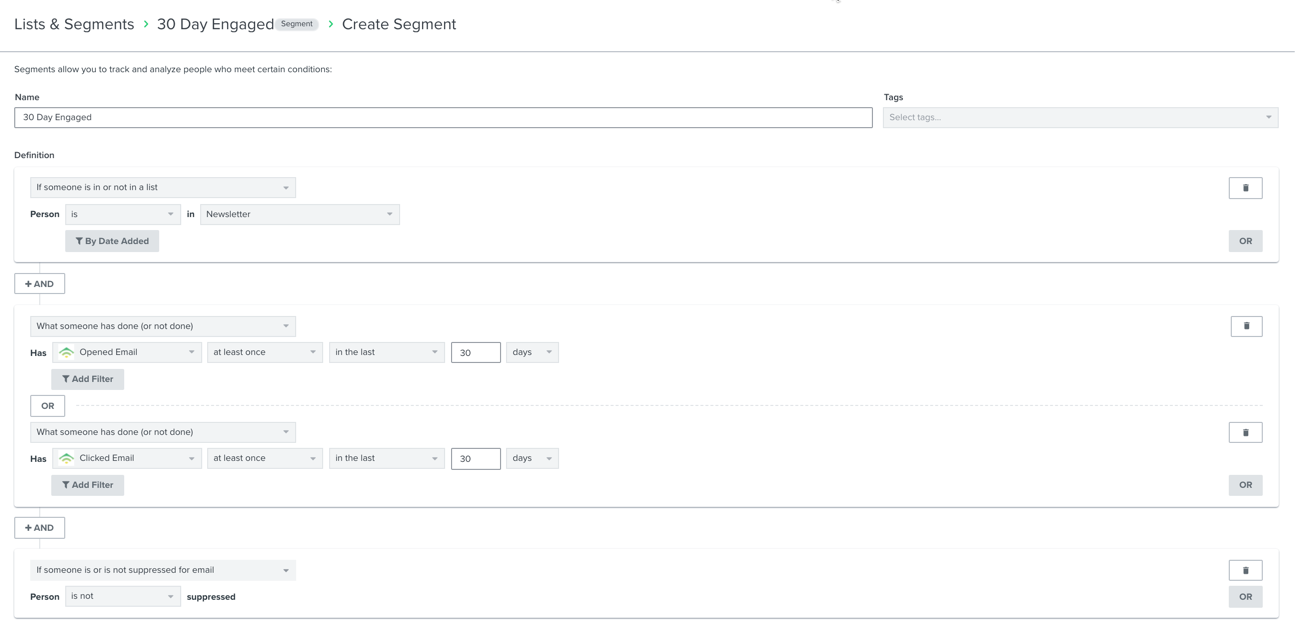 Visual representation of Klaviyo segmentation, showcasing key metrics and analytics in a screenshot format.