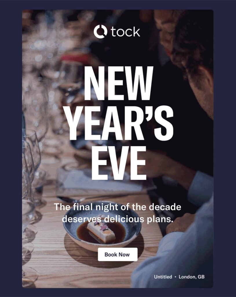 A digital webpage featuring the phrase "New Year's Eve" in a festive layout.