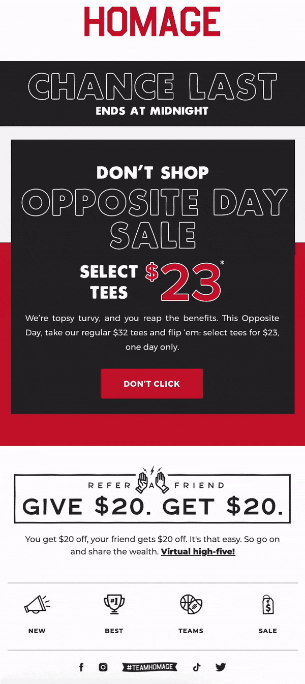 A playful coupon code design featuring quirky graphics, celebrating the fun of Opposite Day with vibrant colors.