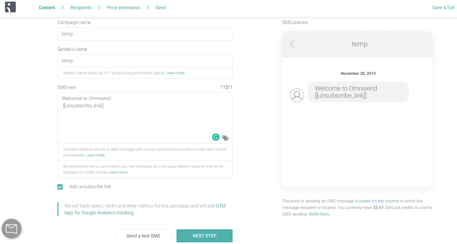 Overview of transaction flow in the Klaviyo, showcasing the integration with Omnisend SMS Marketing.