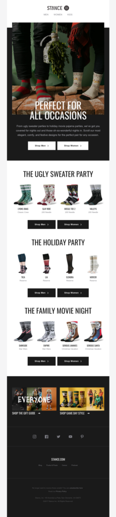 Email design showcasing a modern clothing store layout with vibrant colors and user-friendly navigation features.