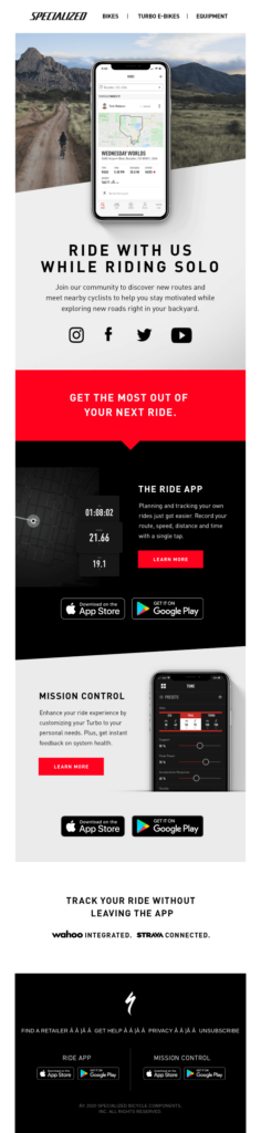 Email design featuring a newsletter subscription option prominently displayed.