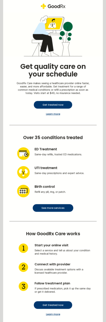 Email design for the World Care Day, showcasing the company's mission and initiatives for global health and well-being.