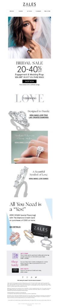 A jewelry store webpage featuring elegant rings and necklaces, celebrating World Marriage Day with special offers.