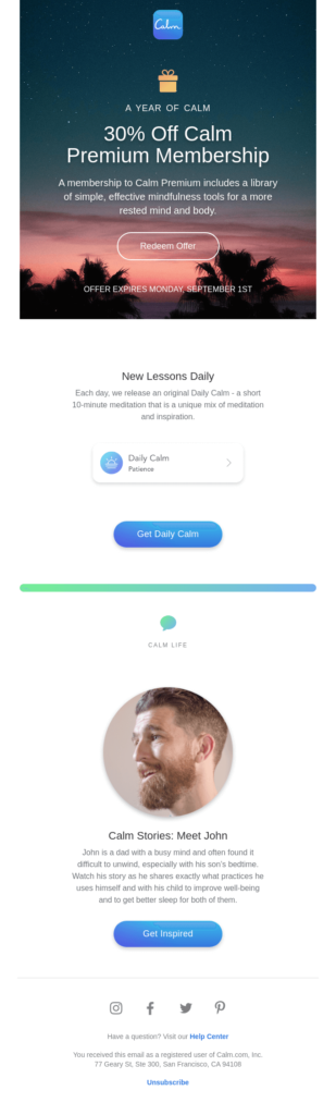 A clean and modern email design featuring a user-friendly layout and engaging visuals for Thinking day.
