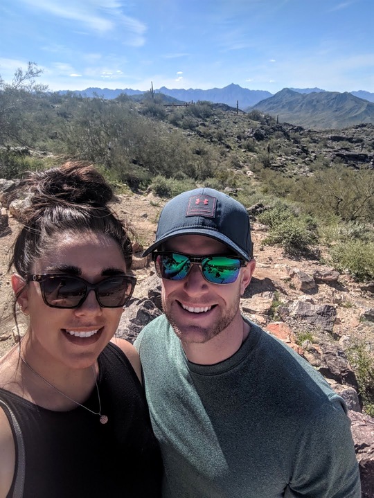 Janna Hagan with her partner.