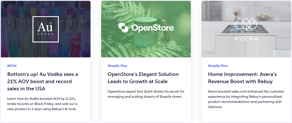 Rebuy's case studies.