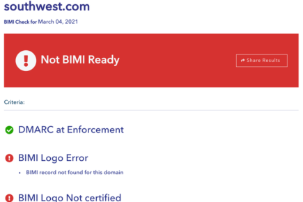 An image showing BIMI checking error.