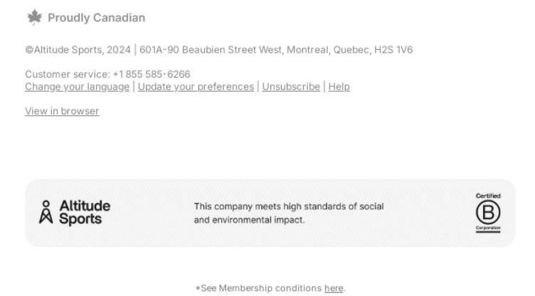 An example of contact information in the footer of business emails.