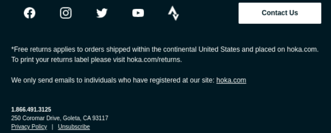 An example of CTAin the footer.