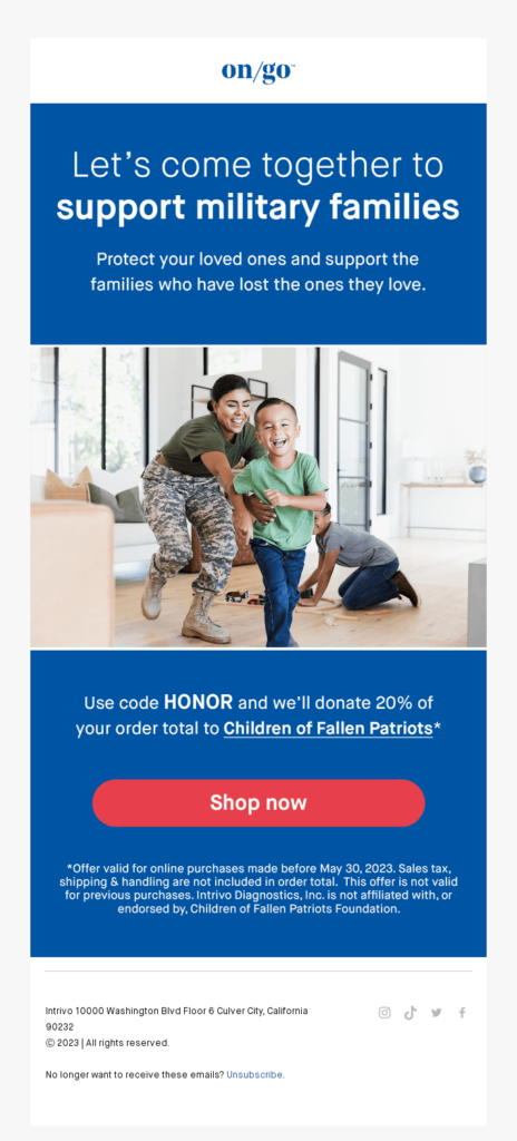 Example of Donation Match.