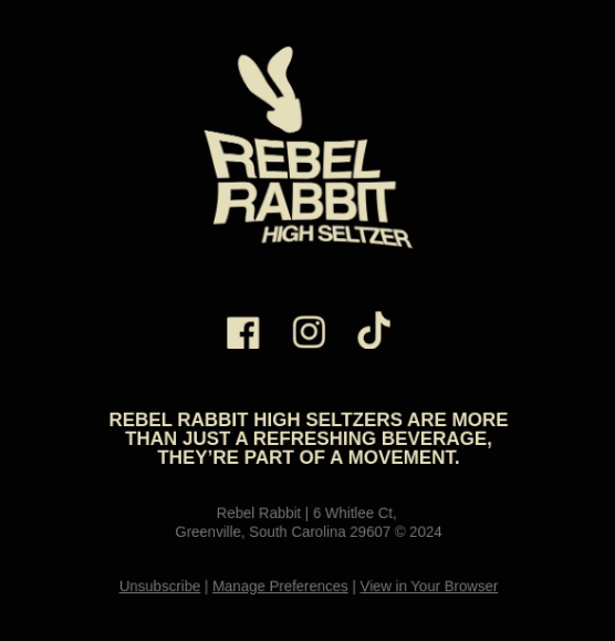 An example of email footer spacing.