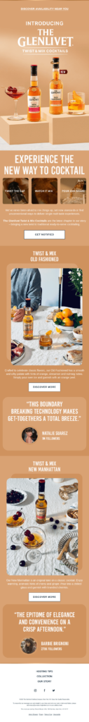 Email example for National Cocktail Day.