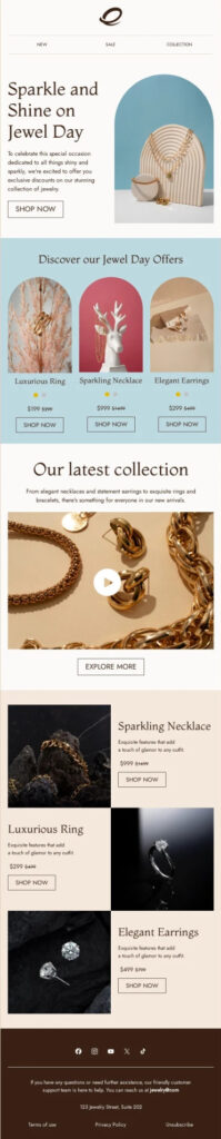 Email example for National Jewel Day.