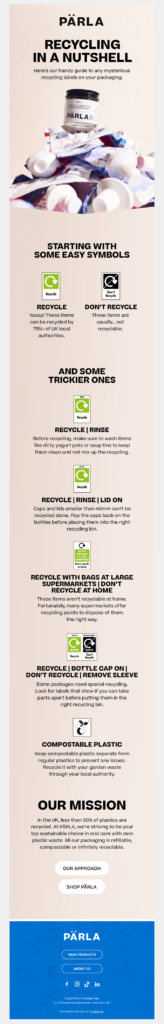 Email example for Global Recycling Day.