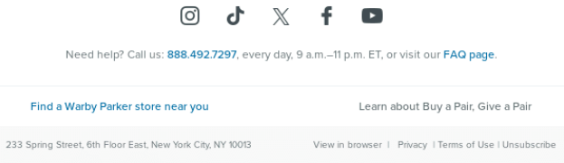 An example of using social media links in the footer.